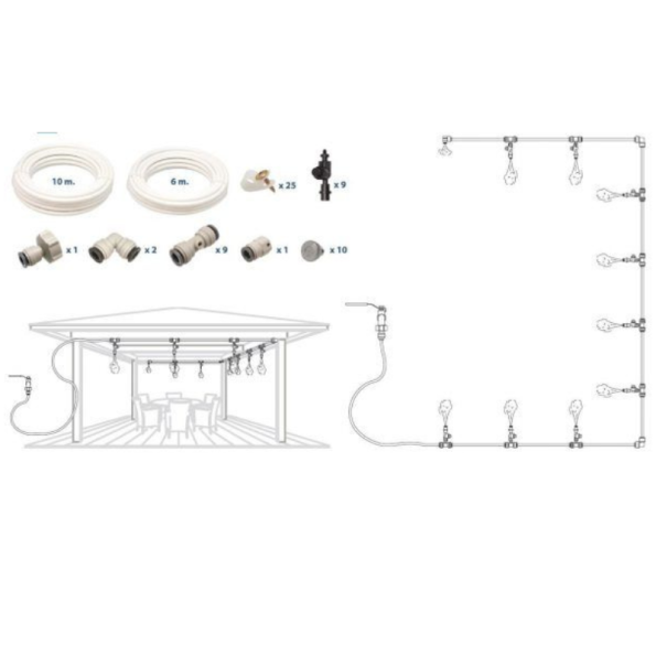 Kit de Nebulización Doméstica Drip&Fresh | 16 m | 10 toberas