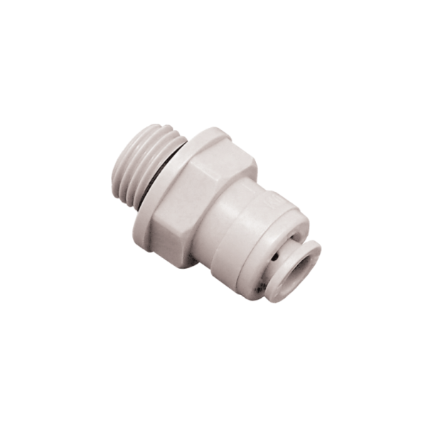Conexión Rápida para Tubería de Nebulización -Unión Automática Rosca Macho 1/4” x Rosca Macho 1/4” | Drip&Fresh