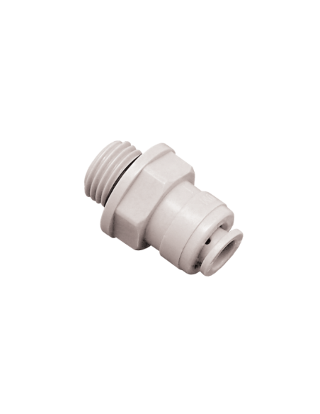 Conexão rápida para tubo de nebulização - União automática Rosca macho 1/4” x Rosca macho 1/4” | Drip&Fresh
