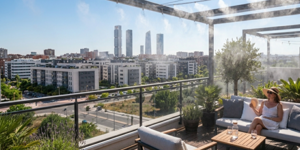 Nebulización en terraza ático: la mejor solución urbana para refrescar tu espacio en verano